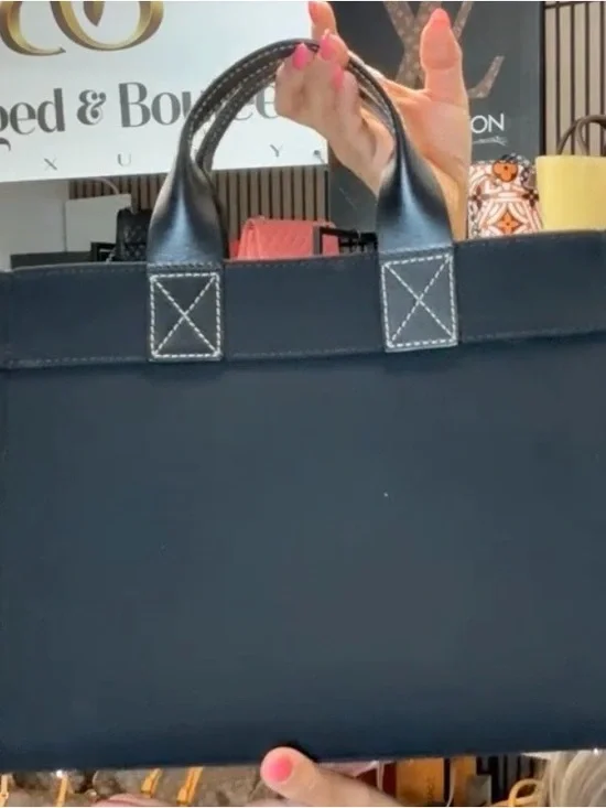 Burberry Black Tote with Leather Handles - Picture 2 of 16